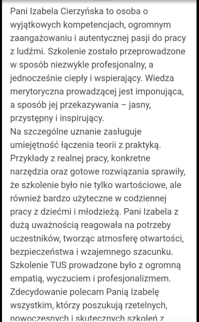 opinia o tus